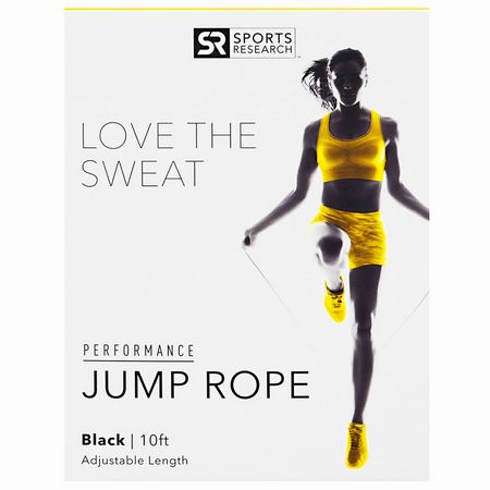 運動營養: Sports Research, Performance Jump Rope, Black, 1 Jump Rope