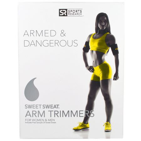修剪器, 皮帶: Sports Research, Sweet Sweat Arm Trimmers, Unisex-Regular, Yellow, 1 Pair