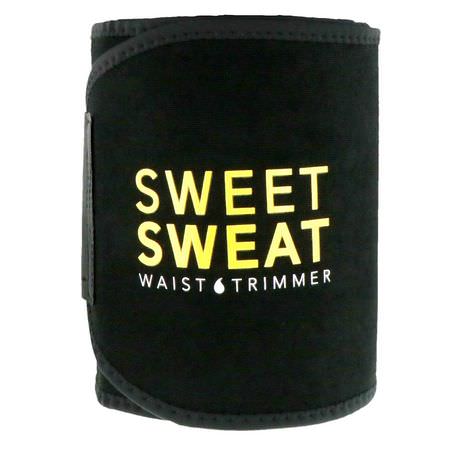 修整器, 皮帶: Sports Research, Sweet Sweat Waist Trimmer, Medium, Black & Yellow, 1 Belt