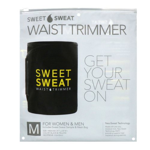 Sports Research, Sweet Sweat Waist Trimmer, Medium, Black & Yellow, 1 Belt Review