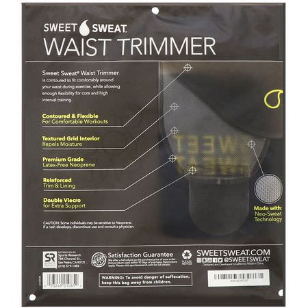 修剪器, 皮帶: Sports Research, Sweet Sweat Waist Trimmer, Small, Black & Yellow, 1 Belt