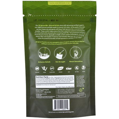綠黨, 西蘭花: Sprout Living, FD Sprout Mix, Broccoli & Kale, 4 oz (113 g)