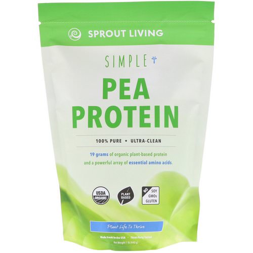 Sprout Living, Simple, Pea Protein, 1 lb (440 g) Review