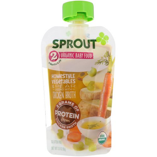 Sprout Organic, Baby Food, Stage 2, Homestyle Vegetables & Pear, 3.5 oz (99 g) Review