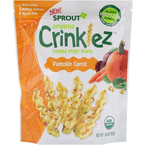 Sprout Organic, Crinklez, Popped Veggie Snack, Pumpkin Carrot, 1.48 oz (42 g) Review