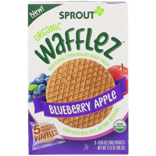 Sprout Organic, Wafflez, Blueberry Apple, 5 Packets, 0.63 oz (18 g) Review