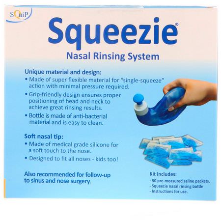 鼻竇沖洗, 鼻腔: Squip, Squeezie, Nasal Rinsing System, 1 Kit