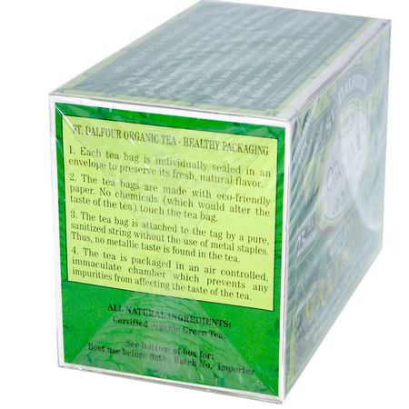 綠茶: St. Dalfour, Organic, Original Green Tea, 25 Tea Bags, 1.75 oz (50 g)