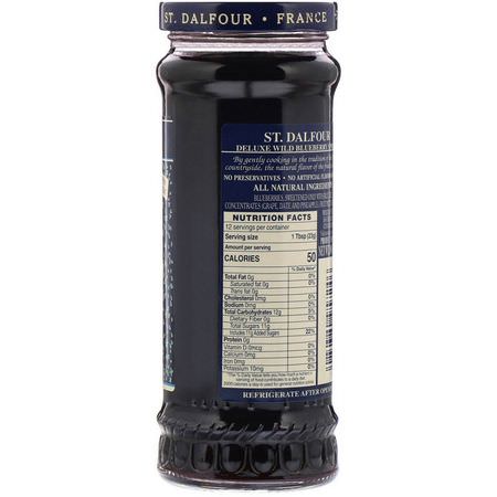 水果醬, 果醬, 果醬: St. Dalfour, Wild Blueberry, Deluxe Wild Blueberry Spread, 10 oz (284 g)