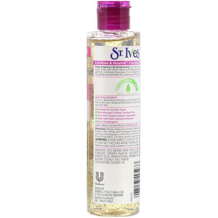去角質, 去角質: St. Ives, Exfoliate & Nourish, Coconut Oil Scrub, 4.23 fl oz (125 ml)