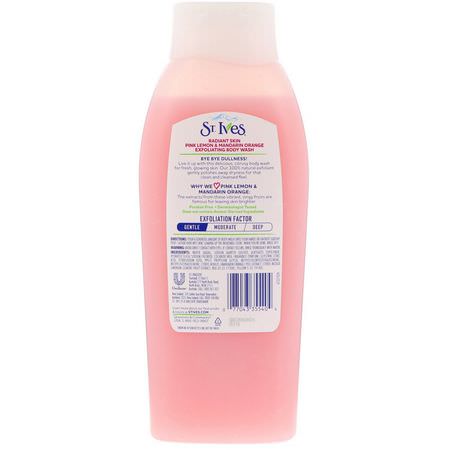 沐浴露, 沐浴露: St. Ives, Radiant Skin Exfoliating Body Wash, Pink Lemon & Mandarin Orange, 24 fl oz (709 ml)