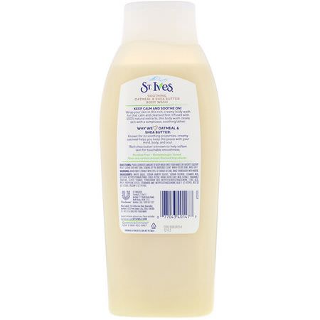 沐浴露, 沐浴露: St. Ives, Soothing Body Wash, Oatmeal & Shea Butter, 24 fl oz (709 ml)