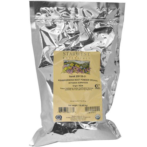 Starwest Botanicals, Organic Ashwagandha Root Powder, 1 lbs (453.6 g) Review