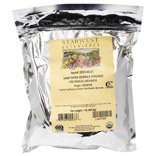 Starwest Botanicals, Organic, Hawthorn Berries, 1 lb (453.6 g) Review