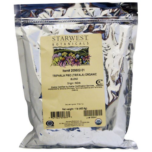 Starwest Botanicals, Organic Triphala PWD (Trifala) Blend, 1 lb (453.6 g) Review