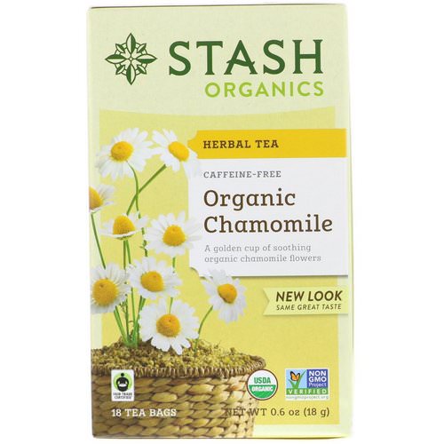 Stash Tea, Herbal Tea, Organic Chamomile, Caffeine Free, 18 Tea Bags, 0.6 oz (18 g) Review