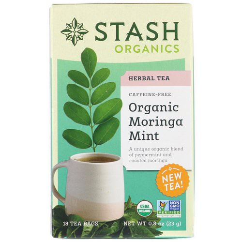 Stash Tea, Herbal Tea, Organic Moringa Mint, Caffeine-Free, 18 Tea Bags, 0.8 oz (23 g) Review