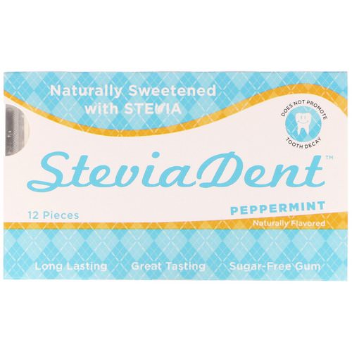 Stevita, SteviaDent, Sugar-Free Gum, Peppermint, 12 Pieces Review