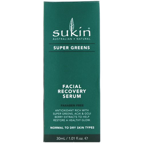 Sukin, Super Greens, Facial Recovery Serum, 1.01 fl oz (30 ml) Review