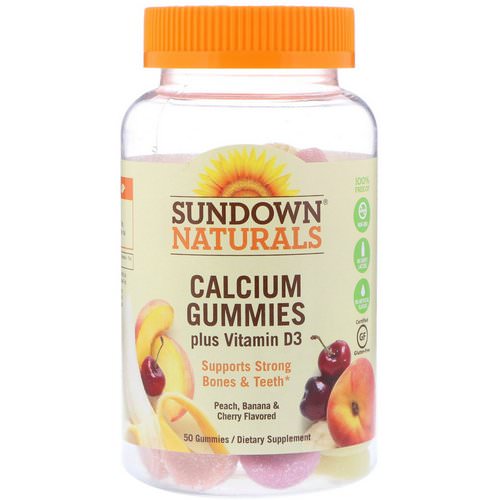 Sundown Naturals, Calcium Gummies, Plus Vitamin D3, Peach, Banana and Cherry Flavored, 50 Gummies Review