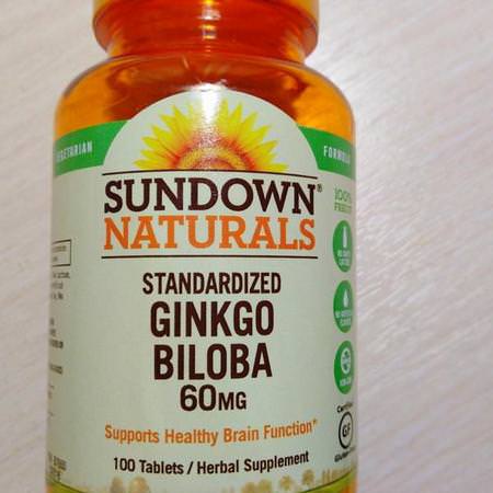 Sundown Naturals Ginkgo Biloba - 銀杏葉, 順勢療法, 草藥
