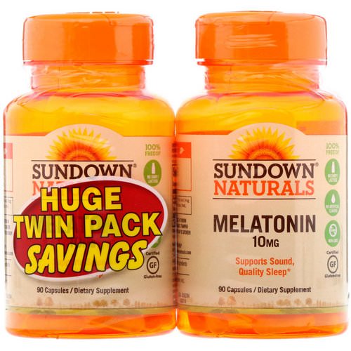 Sundown Naturals, Melatonin, Twin Pack, 10 mg, 90 Capsules Each Review