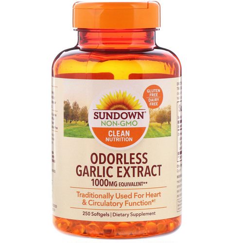 Sundown Naturals, Odorless Garlic Extract, 1,000 mg, 250 Softgels Review