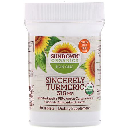Sundown Organics Turmeric - 薑黃素, 薑黃, 抗氧化劑, 補品