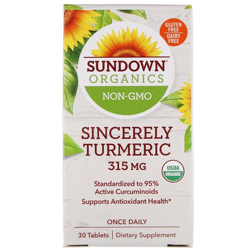 Sundown Organics, Sincerely Turmeric, 315 mg, 30 Tablets Review