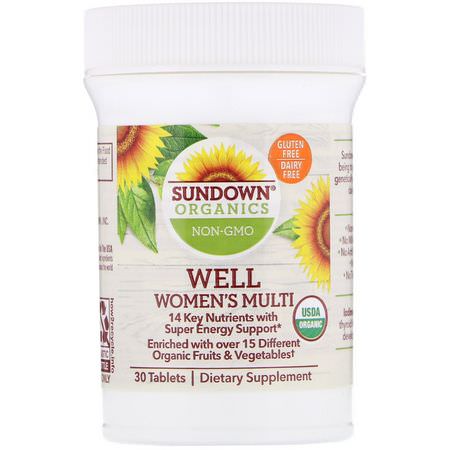 Sundown Organics Women's Multivitamins Multivitamins - 婦女的多種維生素, 補品