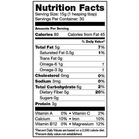 嘉氏補充劑, 超級食品: Sunfood, Chia Seed Powder, Raw Organic, 1 lb (454 g)