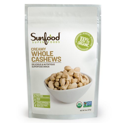 Sunfood, Creamy Whole Cashews, 8 oz (227 g) Review