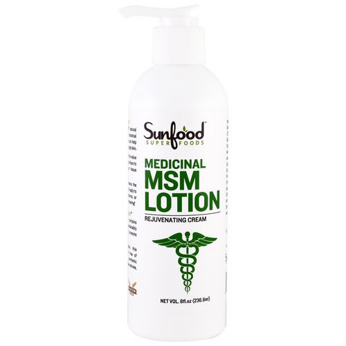 Sunfood, Medicinal MSM Lotion, Rejuvenating Cream, 8 fl oz (236.6 ml) Review