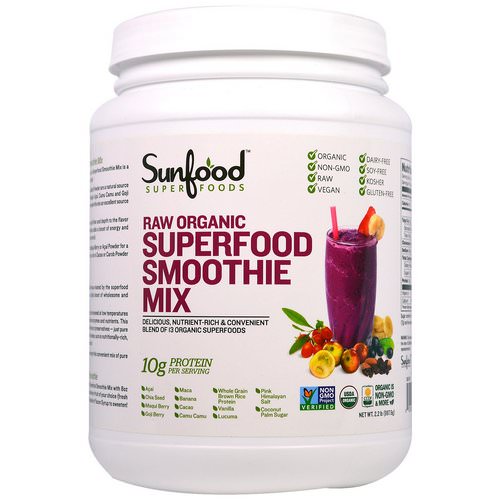 Sunfood, Raw Organic Superfood Smoothie Mix, 2.2 lbs (997.9 g) Review