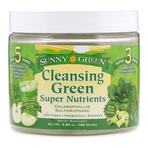 Sunny Green, Cleansing Green Super Nutrients, Green Apple, 5.85 oz (166 g) Review