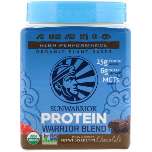 Sunwarrior, Warrior Blend Protein, Organic Plant-Based, Chocolate, 13.2 oz (375 g) Review