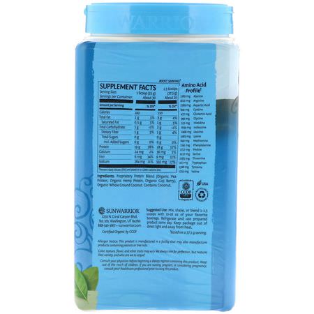 植物性, 植物性蛋白: Sunwarrior, Warrior Blend Protein, Organic Plant-Based, Natural, 1.65 lb (750 g)
