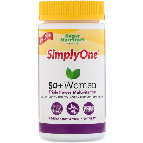 Super Nutrition, SimplyOne, 50+ Women, Triple Power Multivitamins, 90 Tablets Review
