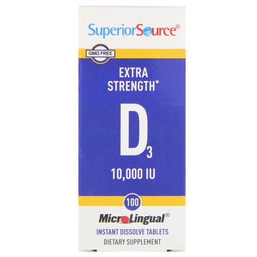 Superior Source, Extra Strength Vitamin D3, 10,000 IU, 100 MicroLingual Instant Dissolve Tablets Review