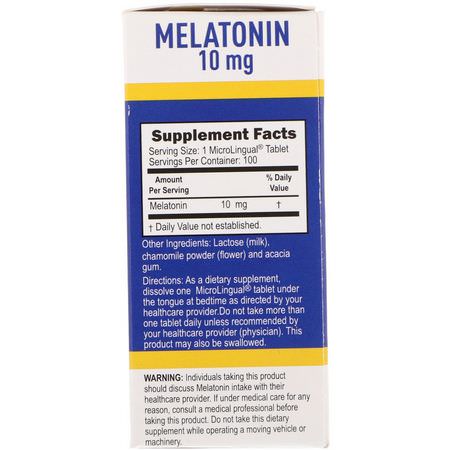 褪黑激素, 睡眠: Superior Source, Melatonin, 10 mg, 100 MicroLingual Instant Dissolve Tablets