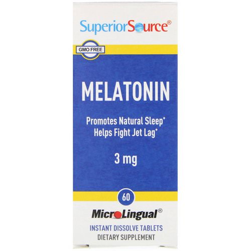 Superior Source, Melatonin, 3 mg, 60 MicroLingual Instant Dissolve Tablets Review