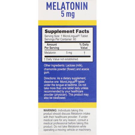 褪黑激素, 睡眠: Superior Source, Melatonin, 5 mg, 60 MicroLingual Instant Dissolve Tablets