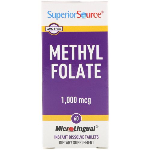 Superior Source, Methyl Folate, 1,000 mcg, 60 MicroLingual Instant Dissolve Tablets Review