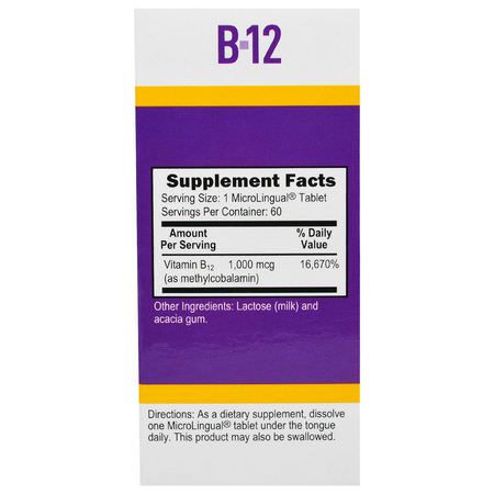 B12, 維生素B: Superior Source, Methylcobalamin B-12, 1000 mcg, 60 MicroLingual Instant Dissolve Tablets