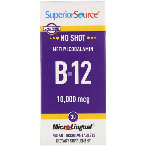 Superior Source, Methylcobalamin B-12 5000 mcg, B-6 & Folic Acid 800 mcg, 60 MicroLingual Instant Dissolve Tablets Review