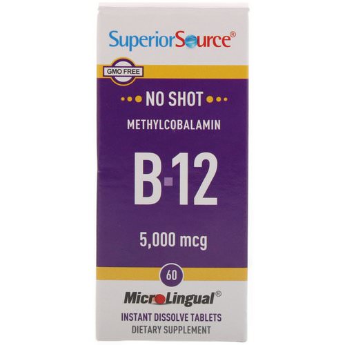 Superior Source, Methylcobalamin B12, 5000 mcg, 60 MicroLingual Instant Dissolve Tablets Review