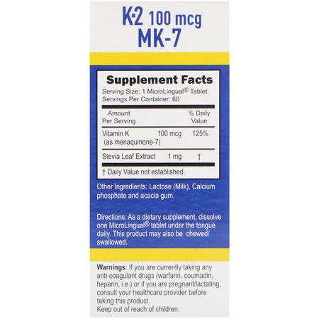 維生素K, 維生素: Superior Source, Vitamin K-2, 100 mcg, 60 Microlingual Instant Dissolve Tablets