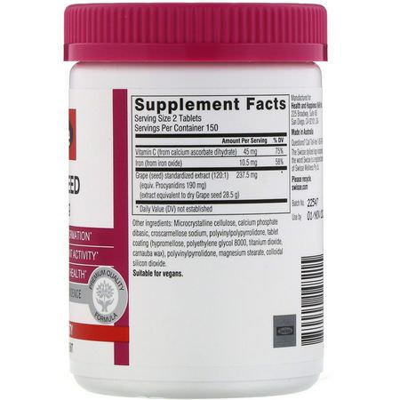 葡萄籽提取物, 抗氧化劑: Swisse, Ultiboost, Grape Seed, 14,250 mg, 300 Tablets