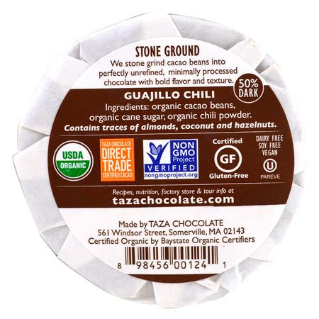 糖果, 巧克力: Taza Chocolate, Chocolate Mexicano, Guajillo Chili, 2 Discs