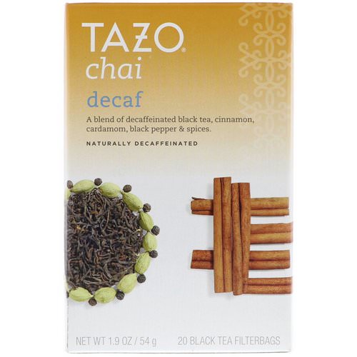 Tazo Teas, Decaf Chai, Naturally Decaffeinated, Black Tea, 20 Filterbags, 1.9 oz (54 g) Review